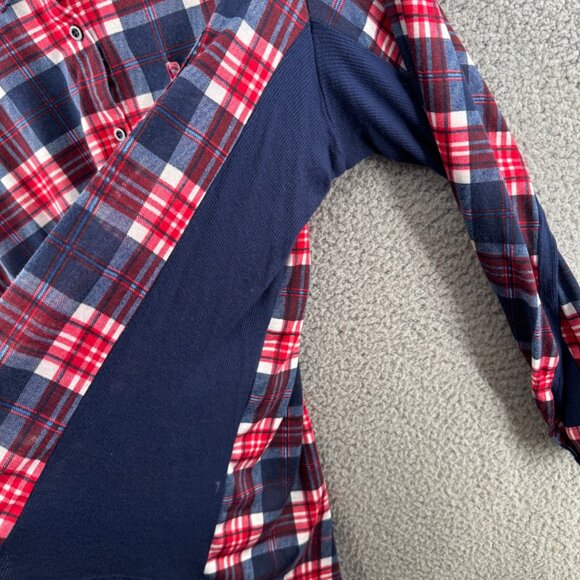 Paper Tee Plaid Button-Up Shirt Red & Blue Cotton Blend Size 2XL - Picture 2 of 7